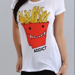 VINTAGE Wildfox french fry addict tee xs